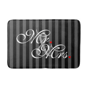 Mr. and Mrs. Husband Wife His Hers Newly Weds Bath Mat