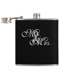 Mr. and Mrs. Husband Wife His Hers Newly Weds Hip Flask