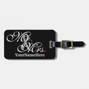 Mr. and Mrs. Husband Wife His Hers Newly Weds Name Luggage Tag