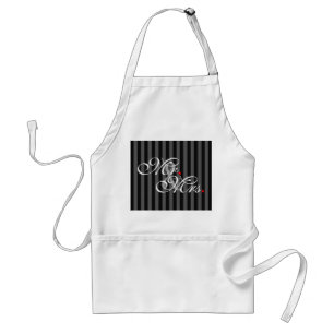 Mr. and Mrs. Husband Wife His Hers Newly Weds Standard Apron