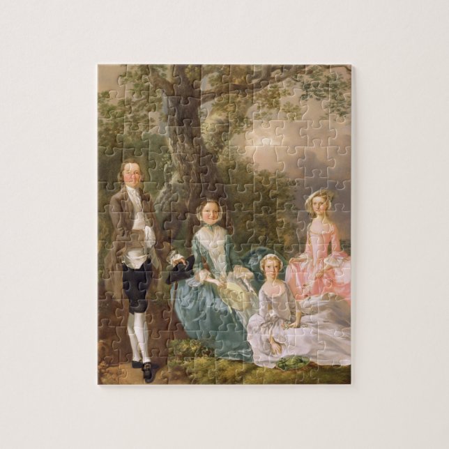 Mr and Mrs John Gravenor and their Daughters, Eliz Jigsaw Puzzle (Vertical)