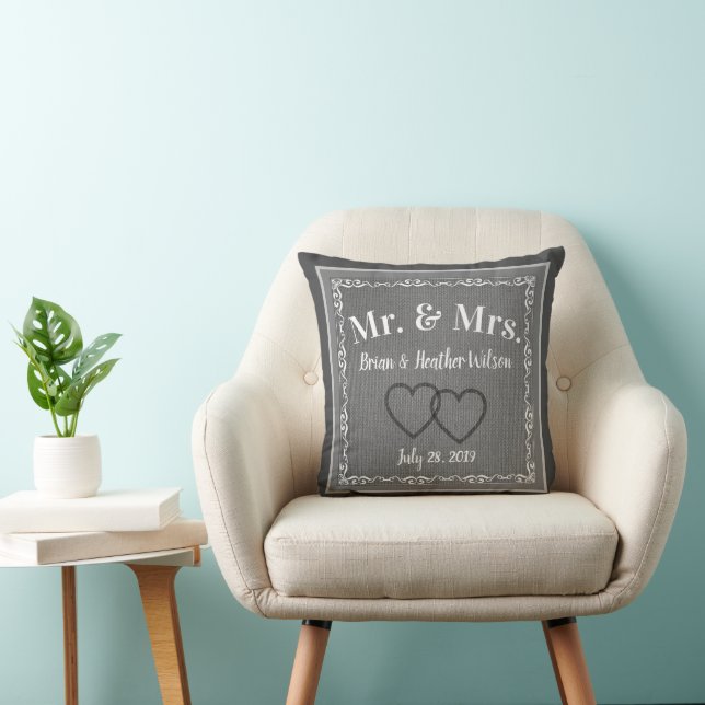 Mr and Mrs Keepsake Cushion (Chair)