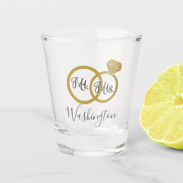 Mr and Mrs Keepsake Shot Glass (Front)