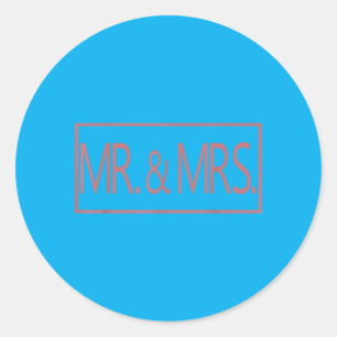 Mr And Mrs Married Couple Husband Wife Wedding Classic Round Sticker