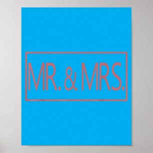Mr And Mrs Married Couple Husband Wife Wedding Poster