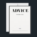 Mr and Mrs Modern Bold Wedding Advice Card<br><div class="desc">Personalise the custom text  above. You can also click the "Customise Further" to make further changes and to remove any text. You can find additional coordinating items in our "Mr and Mrs Modern Bold" collection.</div>