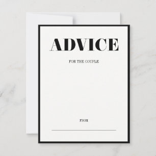 Mr and Mrs Modern Bold Wedding Advice Card