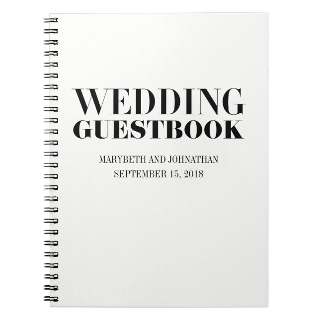 Mr and Mrs Modern Bold Wedding Guest Book (Front)