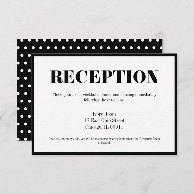 Mr and Mrs Modern Bold Wedding Reception Card (Front/Back)