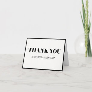 Mr and Mrs Modern Bold Wedding Thank You Card