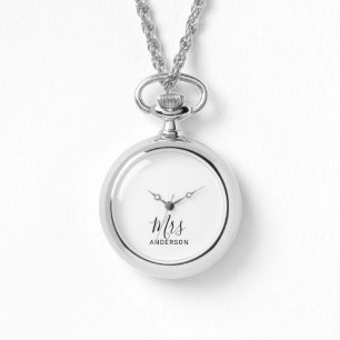 Mr and Mrs Modern Script Wedding Watch