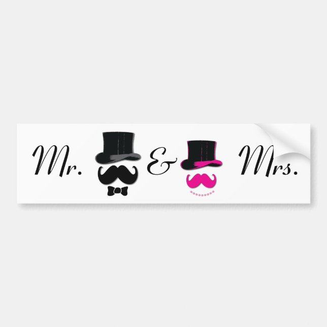 Mr. and Mrs. Moustache sticker (Front)