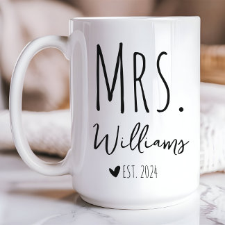 Mr and Mrs mug, Custom couple mug, Wedding mug