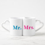 Mr and Mrs mug set (pink & blue text)<br><div class="desc">"mr and mrs", "his and hers", "his and her", "mr. and mrs", "mr & mrs", "his & hers", "his & her", couples, couple, mugs, "mug set", set, pair, bride, groom, his, her, hers, mr., mrs, mister, miss, misses, missus, stylish, married, "just married", marriage, wedding, engagement, engaged, fiance, text, "black and...</div>