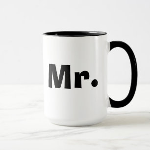 Mr and Mrs mugs - black and white