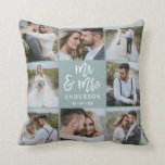 Mr and Mrs multi photo wedding family gift Cushion<br><div class="desc">Multi photo Mr and mrs wedding family gift. Ideal wedding,  new home,  anniversary,  birthday or Christmas gift. A fun way to show off all of your beautiful photographs.</div>