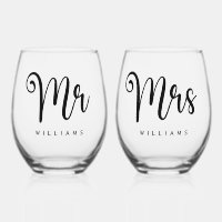 Mr and Mrs name calligraphy cute script wedding