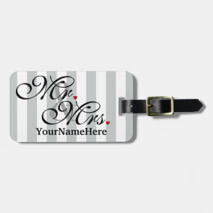 Mr. and Mrs. Name Click to Customise Colour Luggage Tag