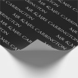 Mr. And Mrs. Name Script Black White Chic Wedding Wrapping Paper<br><div class="desc">Mr. and Mrs. in black & white wedding wrapping paper.  Add the newlyweds last name to personalise.So pretty for bridal shower gifts and wedding gifts. Classy and chic.Weddings,  anniversaries,  new home gift wrap.</div>