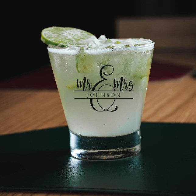 Mr. and Mrs. Newlywed Couple Gifts Shot Glass (Creator Uploaded)