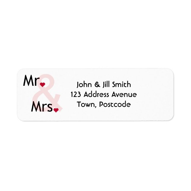 Mr and Mrs personalised address labels (Front)