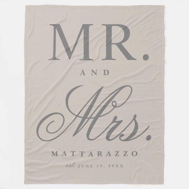 Mr. and Mrs. Personalised  Fleece Blanket (Front)