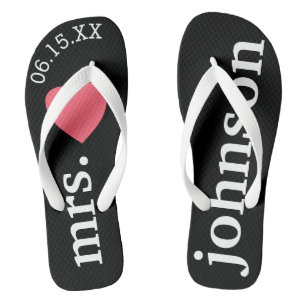 Mr. and Mrs. Personalised Honeymoon with Heart Thongs