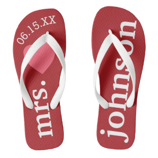 Mr. and Mrs. Personalised Honeymoon with Heart Thongs