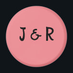 mr and mrs personalised pink wedding magnet<br><div class="desc">design</div>