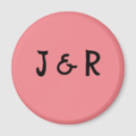 mr and mrs personalised pink wedding magnet<br><div class="desc">design</div>