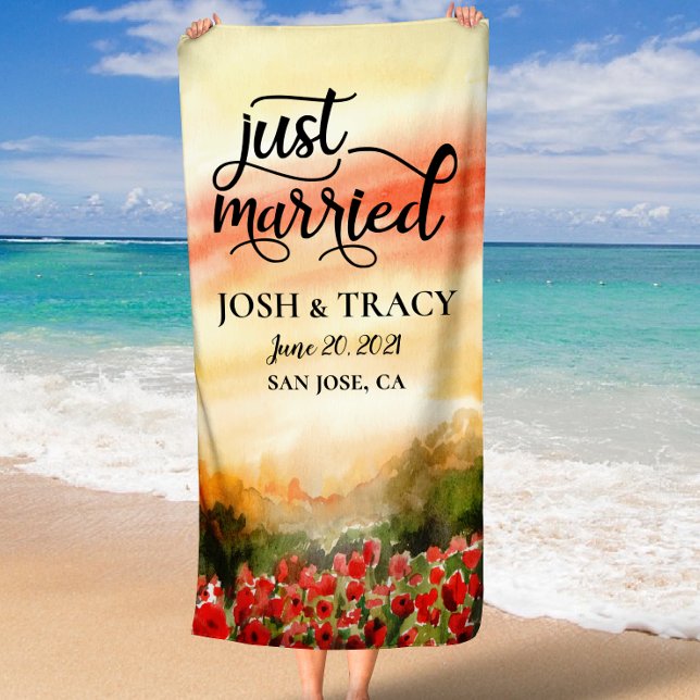 Mr and Mrs Personalised Wedding Gift, Engagement  Beach Towel (Mr and Mrs Personalized Wedding Gift, Engagement Beach Towel)