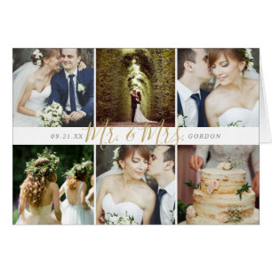 Mr. and Mrs. Photo Collage Wedding Thank You Cards