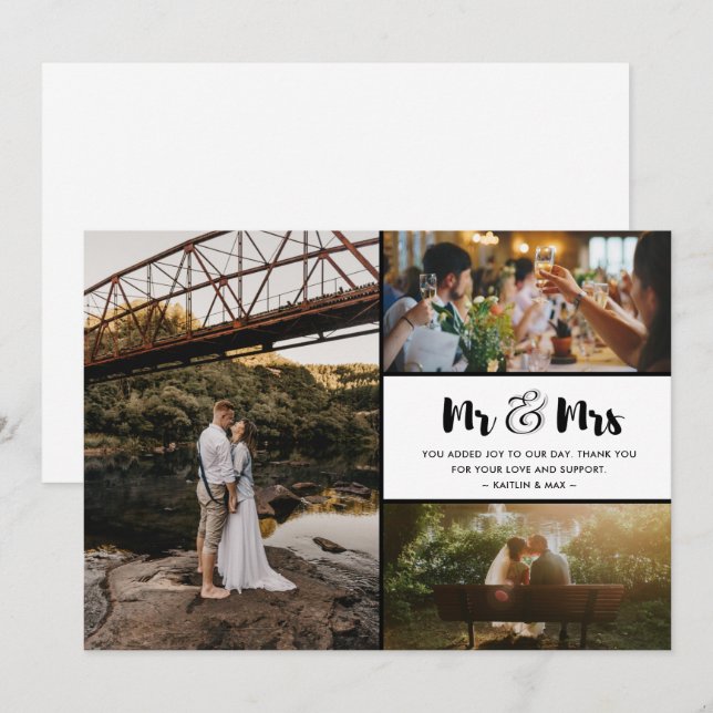 Mr and Mrs Photo Wedding Thank You (Front/Back)