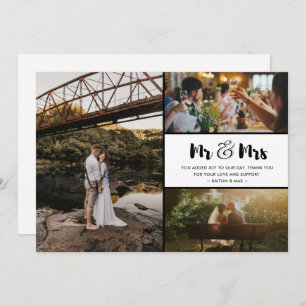Mr and Mrs Photo Wedding Thank You