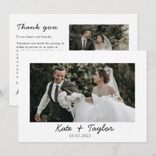 Mr. and Mrs. Photo Wedding Thank You card