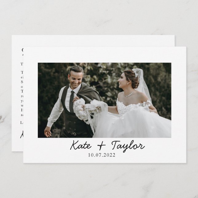 Mr. and Mrs. Photo Wedding Thank You card (Front/Back)