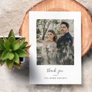 Mr. and Mrs. Photo Wedding Thank You Foil Card