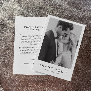 Mr. and Mrs. Photo Wedding Thank You Foil Card