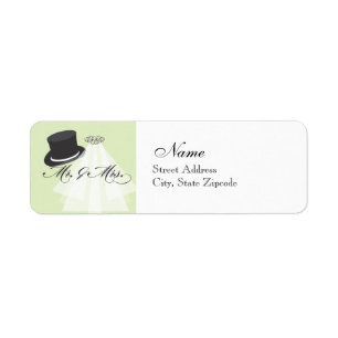 Mr. and Mrs. Return Address Label - Green