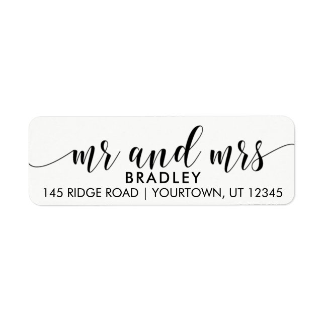 Mr and Mrs Return Address Labels (Front)