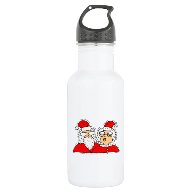 Mr and Mrs Santa Claus 532 Ml Water Bottle (Front)