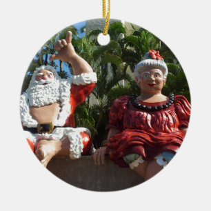 Mr and Mrs Santa Claus Ceramic Ornament