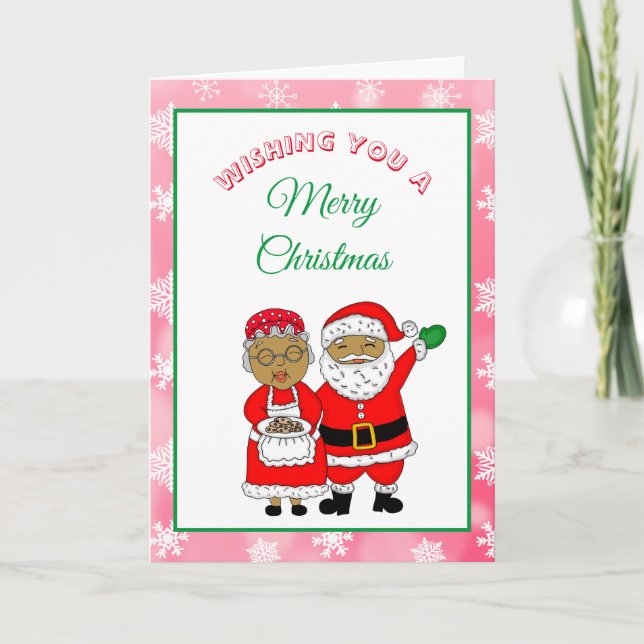Mr and Mrs Santa Claus Christmas Card (Front)