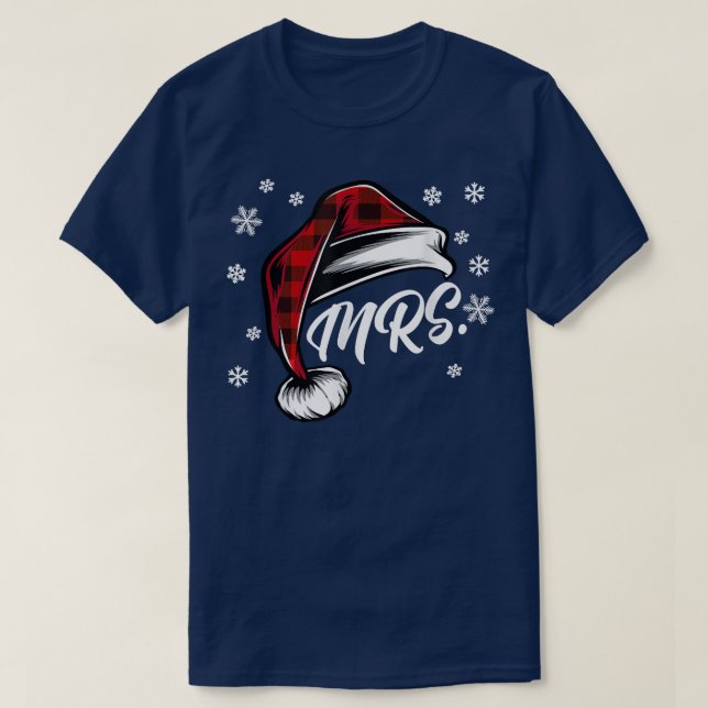 Mr and Mrs Santa Claus Christmas Couples Matching  T-Shirt (Design Front)