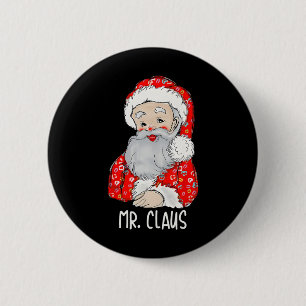 Mr and Mrs Santa Claus Couples Matching Christmas 6 Cm Round Badge