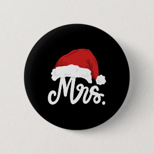 Mr And Mrs Santa Claus Couples Matching Christmas 6 Cm Round Badge