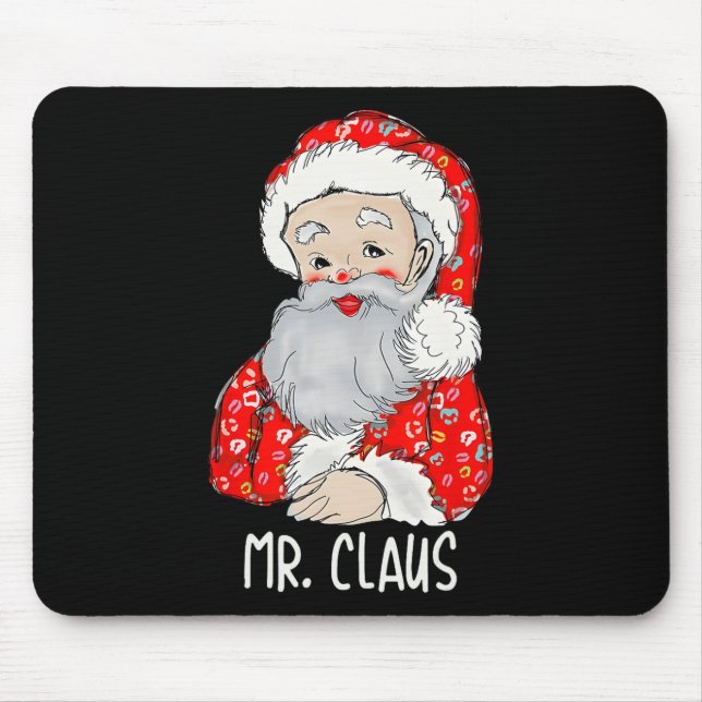 Mr and Mrs Santa Claus Couples Matching Christmas  Mouse Pad (Front)