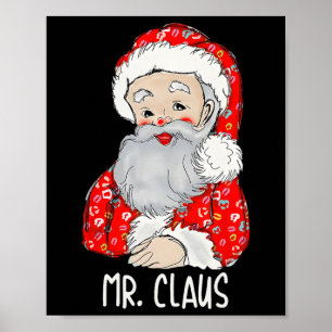 Mr and Mrs Santa Claus Couples Matching Christmas  Poster