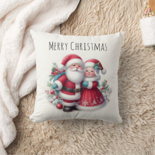 Mr. and Mrs. Santa Claus Cushion
