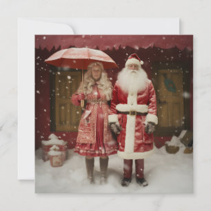 Mr and Mrs Santa Claus Holiday Card